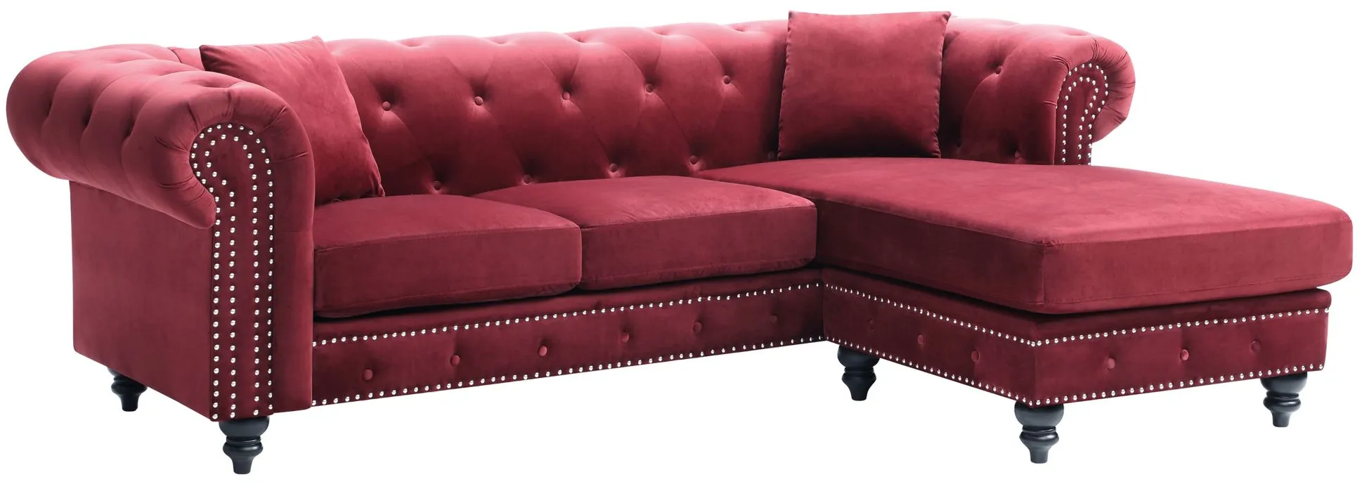 Glory Furniture Nola 2-pc. Sectional Sofa in Burgundy by Glory Furniture